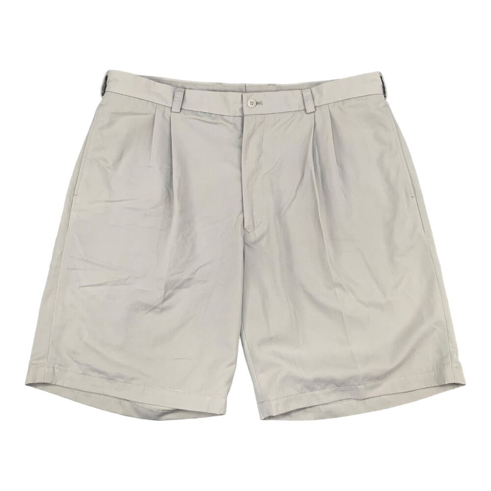 Vintage Bolle Golf Shorts Mens 38 Herb Green Pleated Front Performance Chino